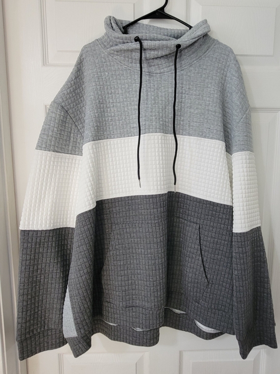 NFINITY Other - NFINITY Gray, White & Dark Gray Colorblock Waffle Hoodie